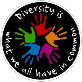 Diversity is What We All Have in Common - Small Bumper Sticker or Laptop Decal (3.5" X 3.5")