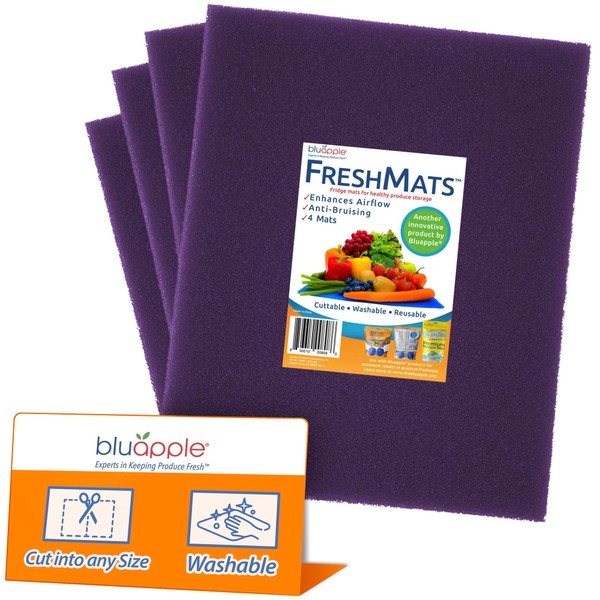 Bluapple FreshMats, Refrigerator Bin Liner, Fridge Drawer Mats, Crisper Life