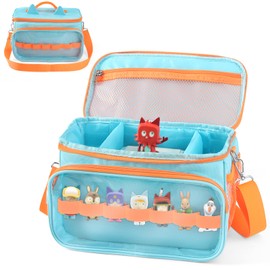 Bag for Toniebox Tonie, Storage for Tonies Hearing Figures, Carry Bag with Shoulder Strap, for Toniebox Starter Set and Accessories Tonies Figure, blue