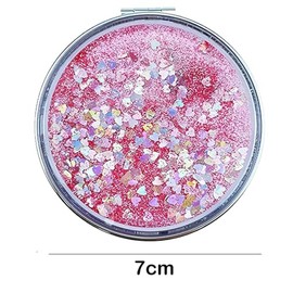 Espejo de maquillaje portátil plegable para viajes, espejo de bolsillo 1X3X para mujer, espejo de bolsillo con imagen de animación (D)                