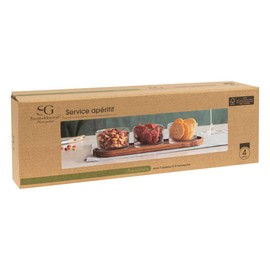 Secret de Gourmet Le Café Aperitifset 4-Piece Glass and Wood