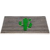 Northlight Green Cactus Striped Coir Outdoor Doormat 18" x 30"