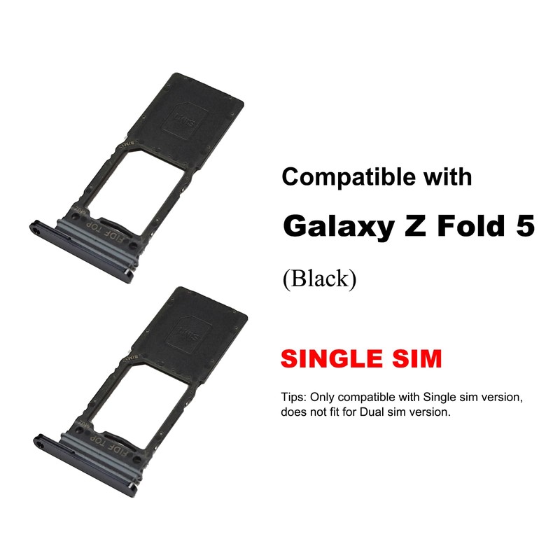 2 PCS for Galaxy Z Fold 5 Single SIM Card