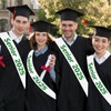 4Pcs White Senior 2025 Sash with Green Printing Letters, 2025