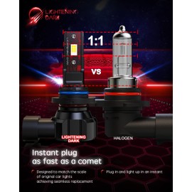 LIGHTENING DARK LIGHTENING DARK 9006 Light Bulbs, HB4 9006 Fog Light Bulbs 6500K Xenon White Extremely Bright Wireless Fanless Bulbs(Pack of 2)