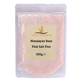Himalayan Rose Pink Salt (Fine) 500g | Unrefined, No Additives, Resealable Pouch by Villa Nostrum