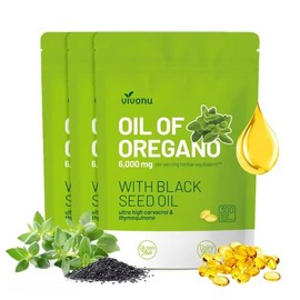 Oil of Oregano with Black Seed Oil 300 Capsules|Natural Antioxidants |Nutritional Support | Highly Effective Botanicals Dietary Healthcare Supplement |Fitness:_Pack of 3