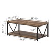 EXCEFUR Modern Coffee Table, Rustic Wood and Metal Living Room