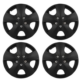 SCITOO 15" Black Hubcaps Set of 4, fits Cars, Trucks, SUVs, Easy Install, Universal fit, Stylish & Rust-Resistant