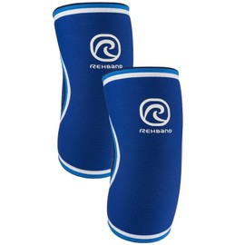 Rehband Rx Original Elbow Sleeve, elbow support 5mm neoprene, fitness workout compression sleeve, support elbow joint and muscles, Colour:Blue - 1 Pair, Size:XX-Large