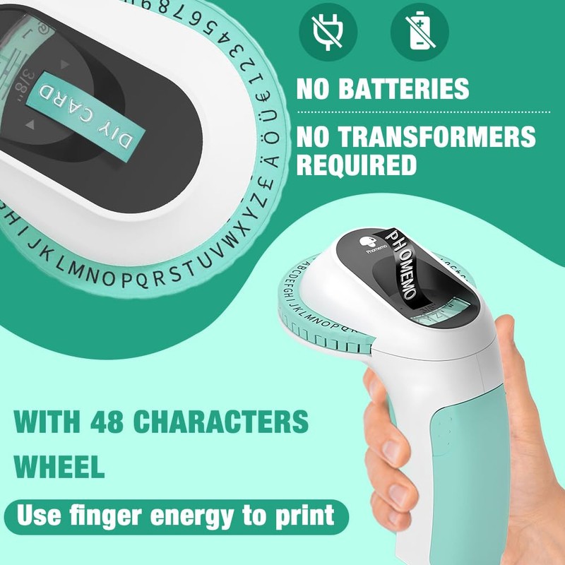 Foreverup Embossing Device 3D, Retro Labelling Device with 6 Rolls