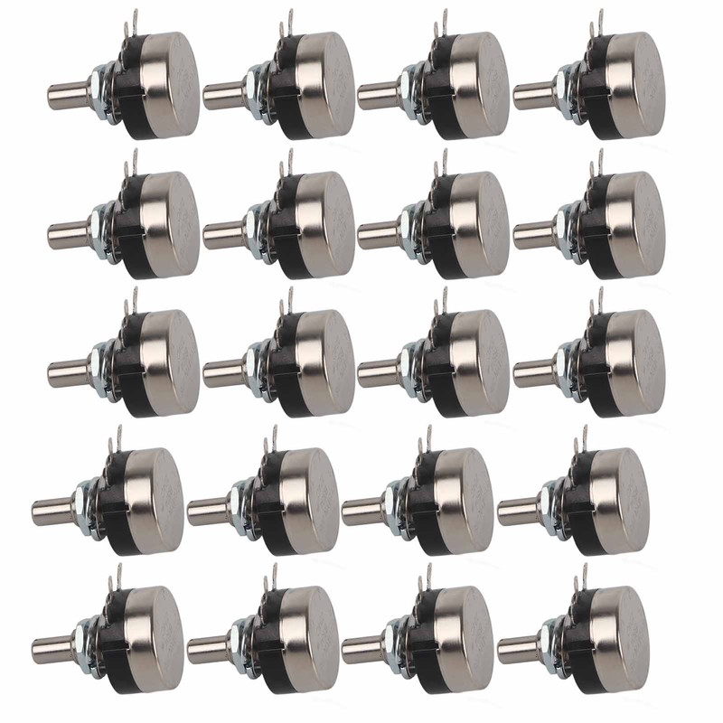 20Pcs Potentiometer Carbon Film Single Turn Accessory Set Kit for