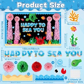 Ocean Bulletin Board Set 3D Under The Sea Animal Back to School Classroom Decorations Happy to Sea You Bulletin Board Decorations Paper Flowers Ocean Animal Cutouts for Classroom Chalkboard Wall Decor