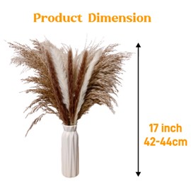 Yefloneda 300 Pcs Dried Pampas Grass Bulk, Boho Dried Flowers Bouquet Rustic Wedding Centerpiece for Tables, Boho Birthday Decorations Fluffy Pompas Grass for Home Office Party Western Table Decor