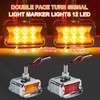 Wodvyss 2Pcs Double Face Amber/Red Lens 12 LED Marker Lights