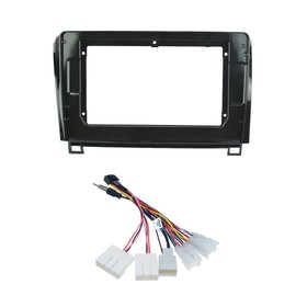 10.1'' Car Radio Stereo Dash Frame Fascia Bezel Panel w/Power Harness Cable Compatible for Toyota Tundra 2007-2013 Sequoia 2008-2018