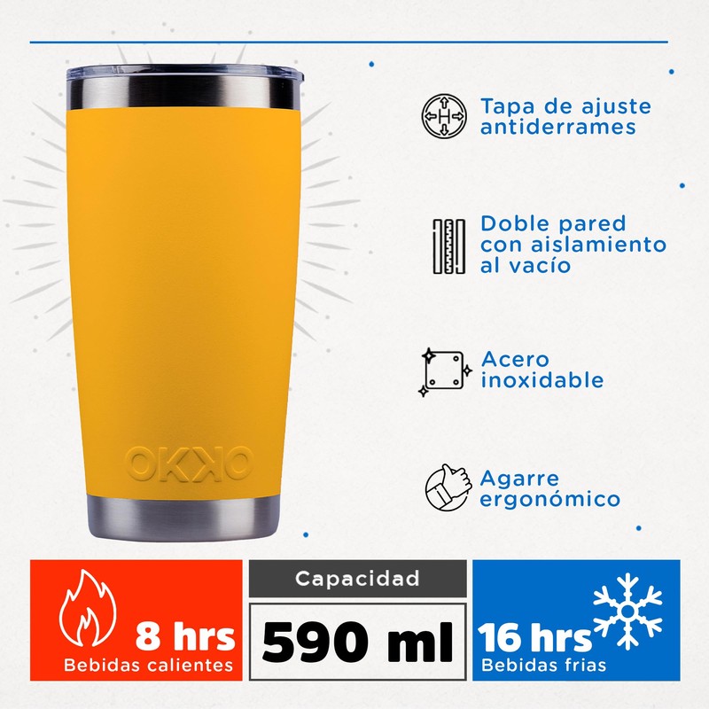 OKKO Termo Quetzal Sunshine, 590 ml, 20 oz