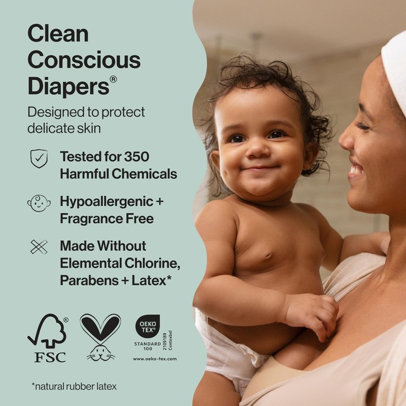 The Honest Company Clean Conscious Diapers for Sensitive Skin Up