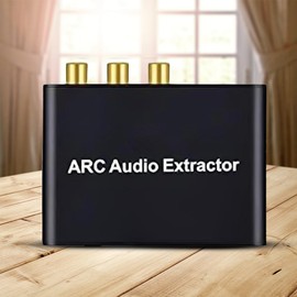 Aswalling -Compatible ARC Audio Extractor ARC toSPDIF Coaxial Stereo 3.5mm Jack -Compatible ARC Adapter Audio Converter