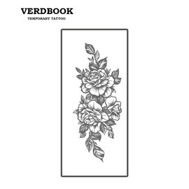 VERDBOOK Waterproof Temporary Tattoos: 2-Sheet Tattoo Kit with Realistic Body Stickers, Semi-Permanent Tattoos for Adults Lasting 7-15 Days – Safe for Men & Women, Flower Bouquet