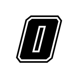 4R Quattroerre.it 13370 Racing Number 0 Moto GP, Black, 10 x 10 cm
