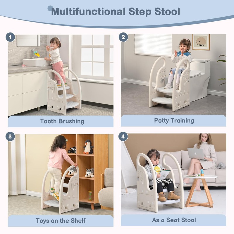 Toddler 3 Step Stool Onasti Kids Standing Tower for Toddlers