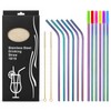 Wosyoodo 12 Pcs Metal Straws, Reusable Stainless Steel Straw Set