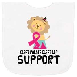 inktastic Cleft Palate Cleft Lip Support Lion Baby Terry Cloth Bib White 22e88