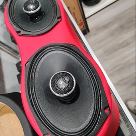 Universal 23 ” Sound Bar  Pod  2 x 6X9 Midrange   (wood and fabric ) - Color: black