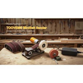 TOOVEM Mini Belt Sander-15 Degree Belt Grinder, Electric Belt Sander Polishing