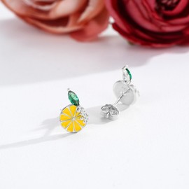 Dreamboat Fruit Earrings for Women Hypoallergenic Sterling Silver Small Stud Earrings Cute Earrings Fruit Jewelry Gifts, Small, Sterling Silver, Cubic Zirconia