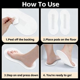 NYTERRAX Sticky Feet for Spray Tanning - 30 Pairs Disposable Foam Pads, Non-Slip Sunless Tanning Foot Covers for Salon or Home (White)