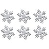 Glitzer-Schneeflocken zum Aufbügeln, 5,1 cm groß, 5 Packungen, 15 Stück silber