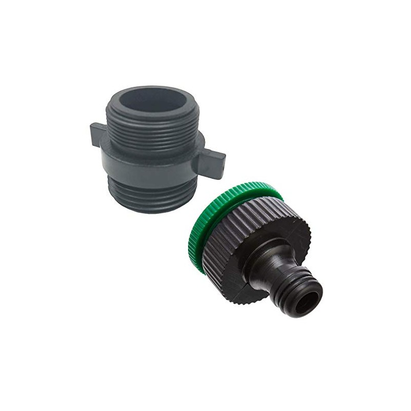 Merriway BH07179 Green Tap (Faucet) Connector 24mm Black Plus Hose
