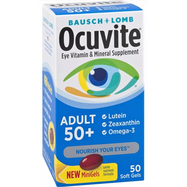 Bausch + Lomb Ocuvite Premium Vitaminas Ojos Adulto 50+ 50 Caps Zinc Omega