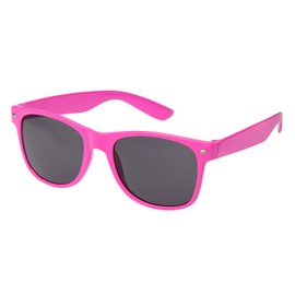 Ultra Unisex UV400 Classic Style Sunglasses Mens Womens - Lightweight Glasses with Flexible Comfort Fit Spring Hinges, Maximum Sun Protection - Polycarbonate Lens - Pink with Black Lenses