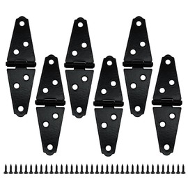Litoexpe 2 Inch Light Strap Hinge 6 Pcs, Shed Hinges Door Hinges Strap Hinges Gate Hinges Cabinet Hinges with Mounting Screws