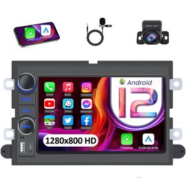 Car Radio Stereo for Ford F150 2004-2008: Upgrade 1280 * 800 7" Touchscreen Replacement for F250 F350 2006-2014 with 5GWIFI Carplay Android Auto