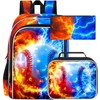 gxtvo 3PCS Boys Baseball Backpack, 17" Kids Bookbag with Lunch