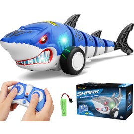 Rcovasc Remote Control Shark Car Toys for Kids,2.4GHz RC Cars Simulation Shark with Cool Light, 360° Stunt Drift & Most Terrains,Outdoor Toys for Birthday for 6,7,8,9,10-12 Boys Girls