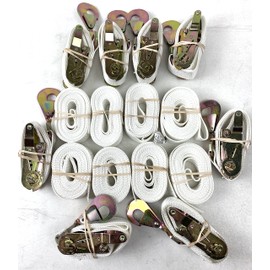 Eight (8) Pack of 1.5" x 14' Ratchet w/1.5 Twisted Snap Hook & Loop on end, for Tents and Camping Equipment, Outdoor inflatables!