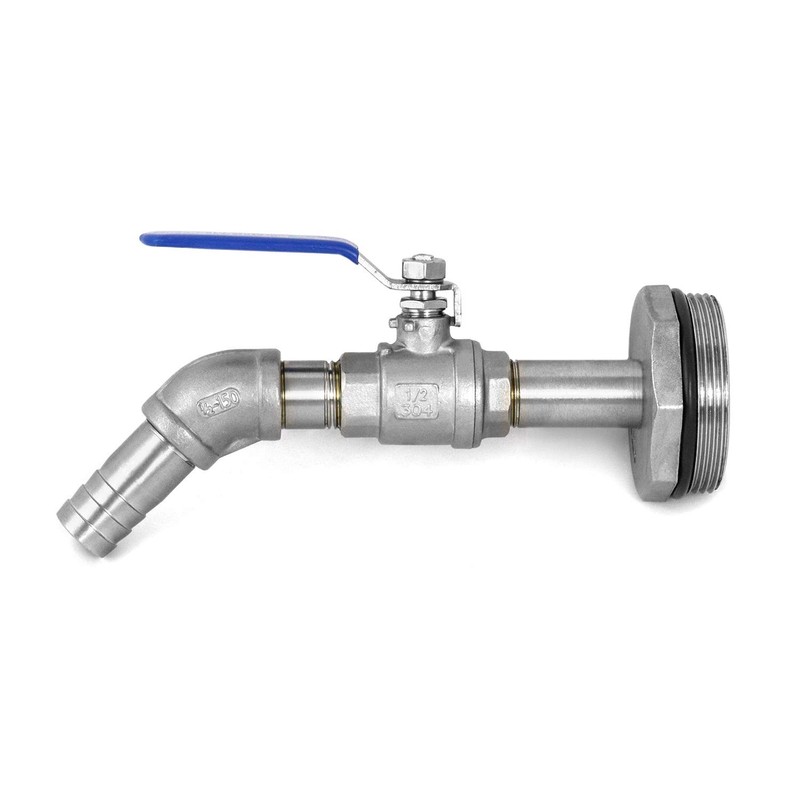 QWORK Drum Faucet for 55 Gallon Steel/Plastic Drum, 2" Stainless