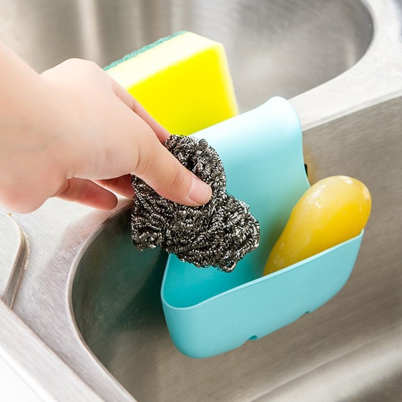 2 Pack Sponge Holder for Double-Sink, FineGood Saddle Caddy Brush