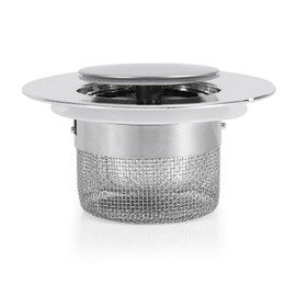 1 Pack Kitchen Sink Pop Up Drain Strainer, Anti-Clogging Bathroom Sink Plug Filter Stainless Steel Sink Bounce Core Strainer with Strainer Basket Food Hair Catching for Sink Stopper Replacement