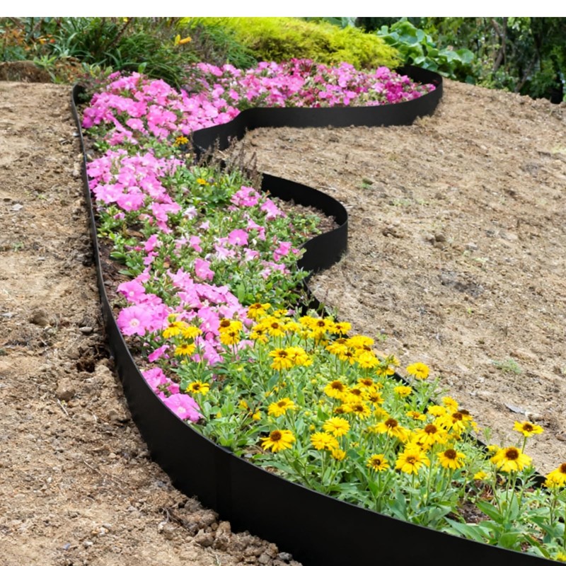 Meyoppm 6 Inch Metal Landscape Edging, 6 Pack Heavy Duty