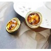 Popular French Retro Maillard Color Statement Stud Earrings For Women