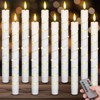 Rossesay 10 Pcs LED Flameless Taper Candles with String Light