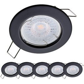 Oktaplex Set of 6 LED Spotlights - 3 Levels Dimmable - 4.8 W 3000 K 230 V 380 lm Warm White 110° - Ceiling Spotlight Black Hole Size 60 mm Ceiling Spotlight Sedan