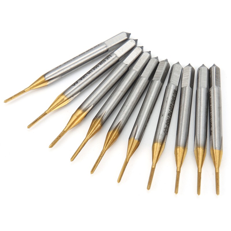 10pcs M0.9x0.225 Screw Tap High Speed Steel Drill Bits for