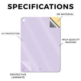 Glossy Glitter Tablet Skin Compatible with Apple iPad Air 11" (M3) 2025 - Solid Lilac - Premium 3M Vinyl Protective Wrap Decal Cover - Easy to Apply | Crafted in The USA by MightySkins